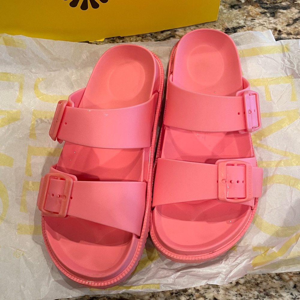 Women's Flamingo Pink LEMON JELLY slides - Picture 4 of 10